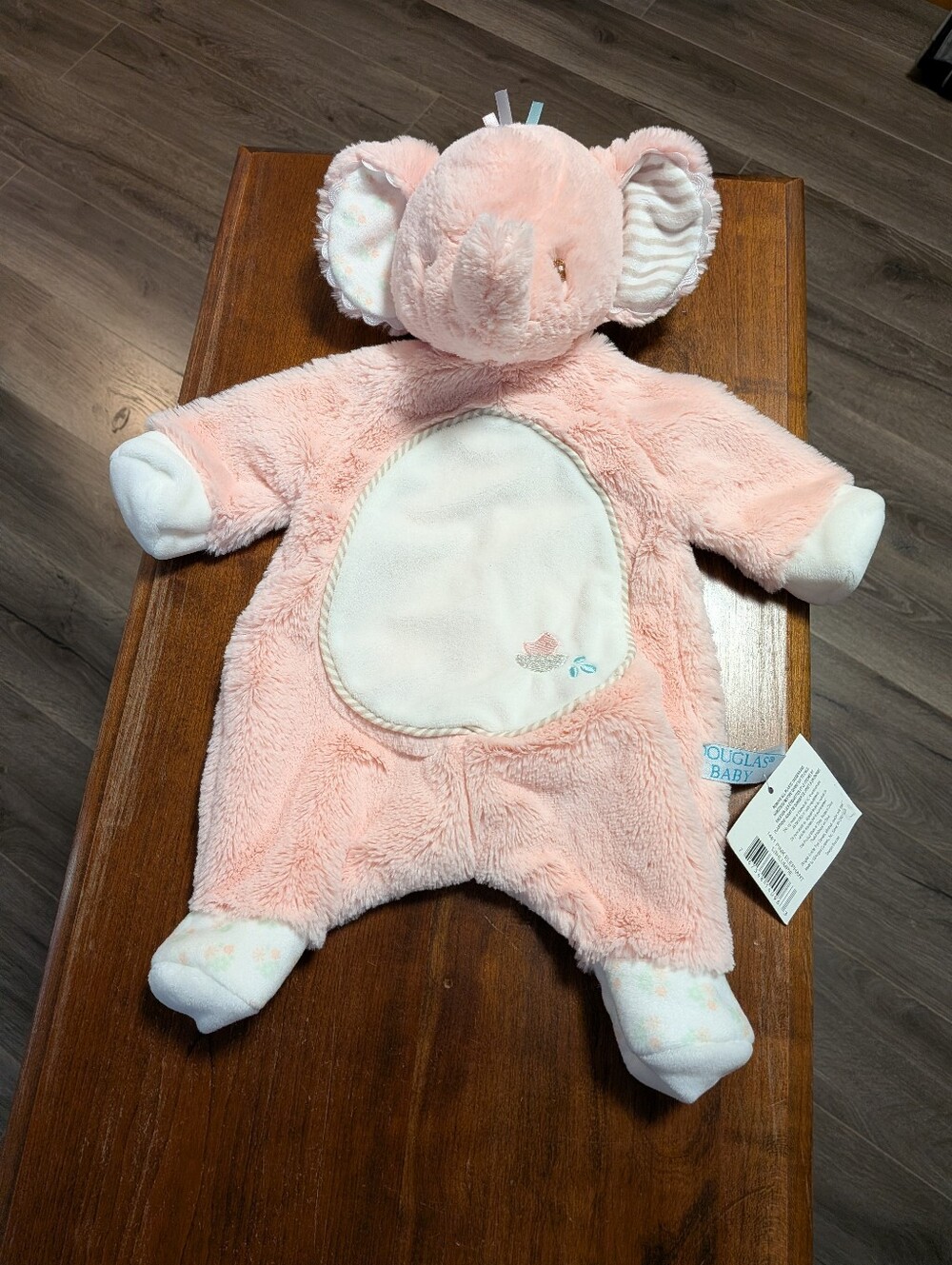 Douglas Baby Sshlumpies Lovey. Pink Elephant Plush One-Piece. New With Tags.